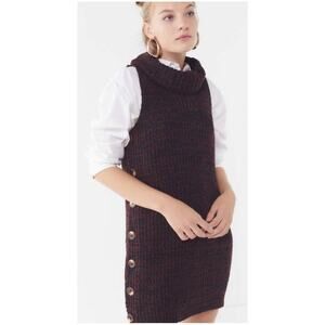 UO Urban Outfitters Black Marled Cowl Neck Sleeveless Tunic Mini Dress sz S